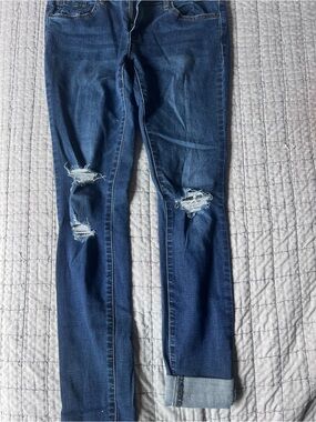 RSQ Dark Blue Distressed Skinny Jeans